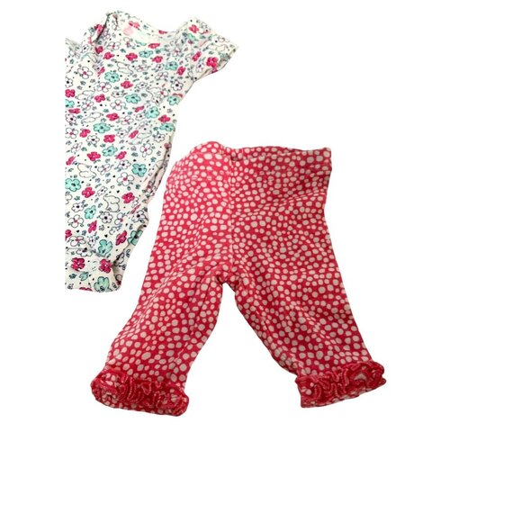 4 piece lot Girls Infant Baby Size Preemie pants 1 pece footed sleeper Bodysuit - Picture 4 of 6